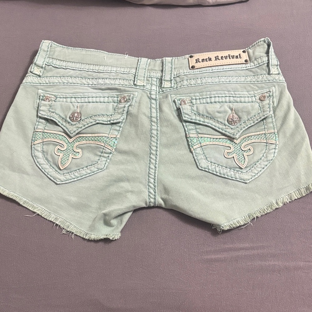 Rock Revival Women's Mint Green Jean Shorts